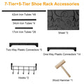 Metal Shoe Storage Shelf Free Standing Shoe Stand with 2 Row Hooks by DailySale