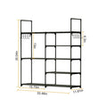 Metal Shoe Storage Shelf Free Standing Shoe Stand with 2 Row Hooks by DailySale