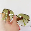 Metal Trimming Oversized Rhinestones Gradient Sun Glasses by DailySale