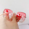 Metal Trimming Oversized Rhinestones Gradient Sun Glasses by DailySale