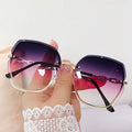 Metal Trimming Oversized Rhinestones Gradient Sun Glasses by DailySale