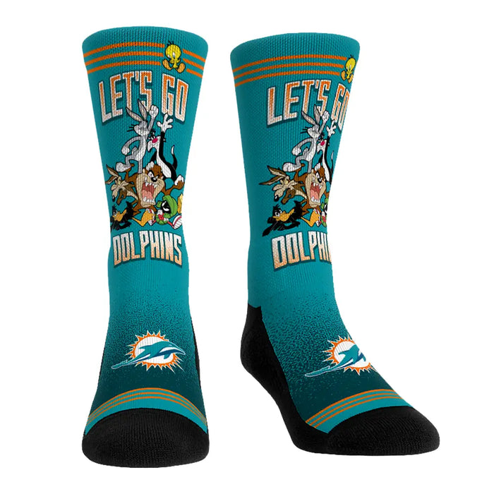 Miami Dolphins - Looney Tunes - Team Pile Up by Rock 'Em Socks