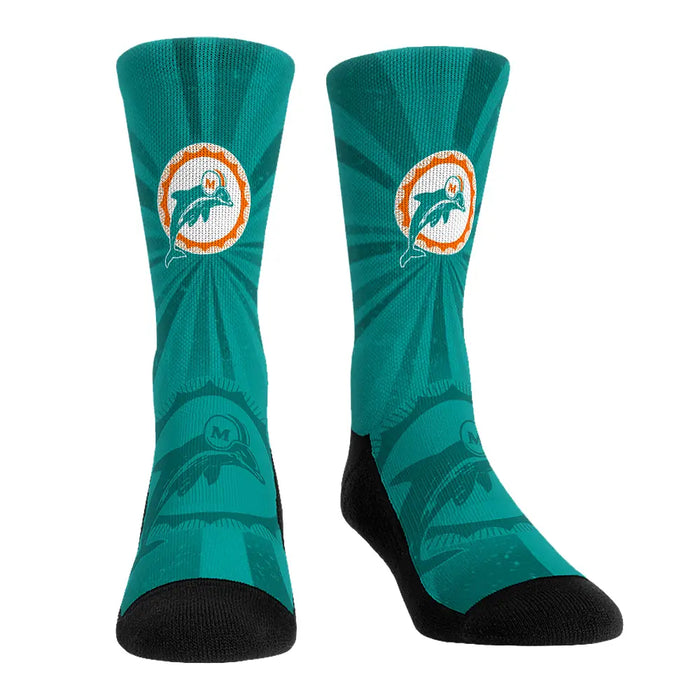 Miami Dolphins - Throwback Swirl by Rock 'Em Socks