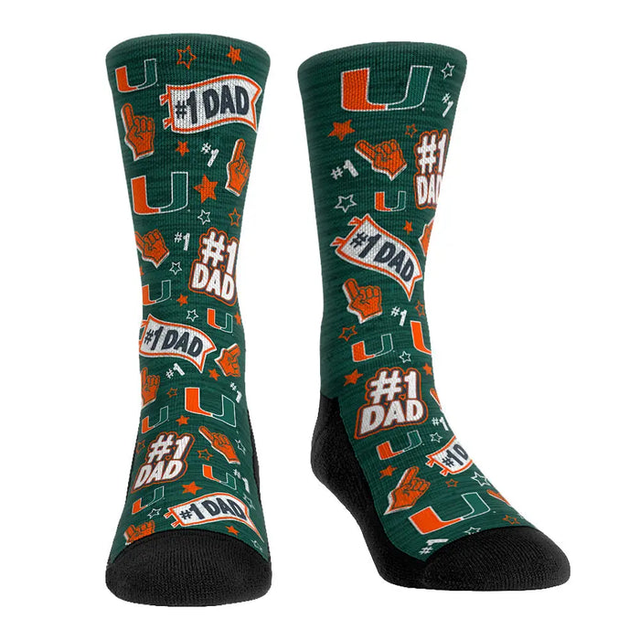 Miami Hurricanes - #1 Dad by Rock 'Em Socks