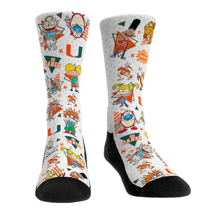 Miami Hurricanes - 90's Nickelodeon Characters All-Over by Rock 'Em Socks