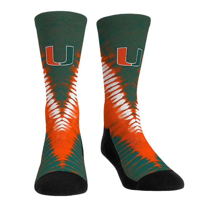 Miami Hurricanes - V Shape Tie Dye by Rock 'Em Socks