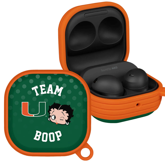 Miami Hurricanes X Betty Boop HDX Samsung Galaxy Buds Pro & Buds Live Case Cover by Affinity Bands