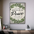 Micah 5:5 NIV - And He Will Be Our Peace Scripture Sign by Tailored Canvases