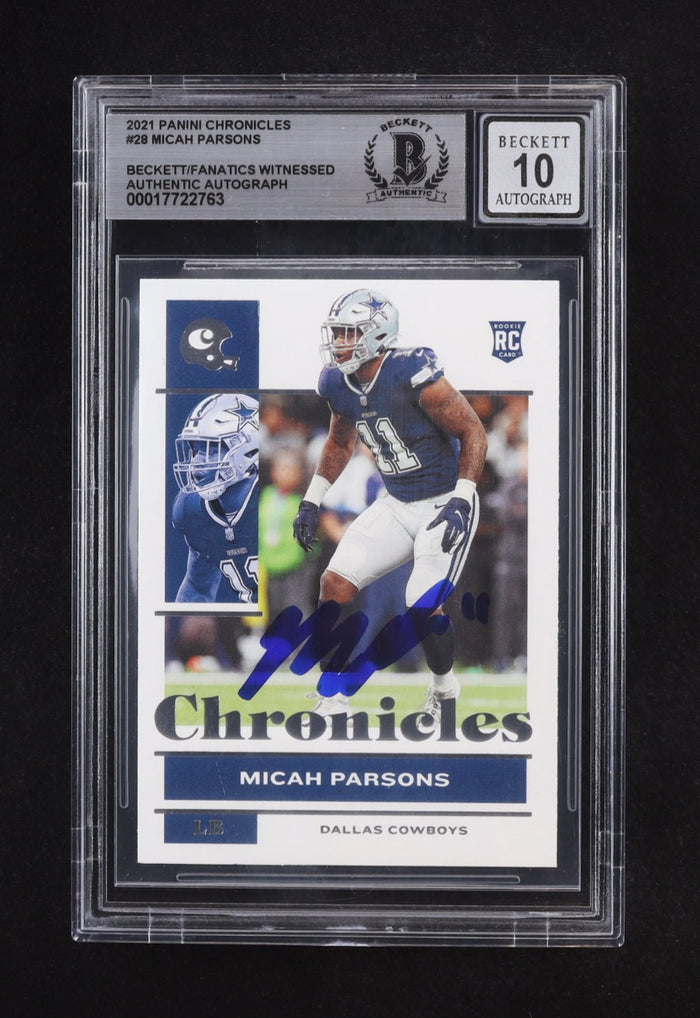Micah Parsons 2021 Panini Chronicles Rookie Card Autograph by Price Is Right Miami