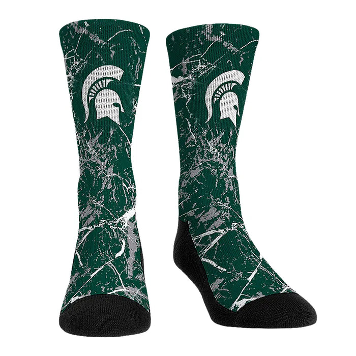 Michigan State Spartans - Cracked Marble by Rock 'Em Socks