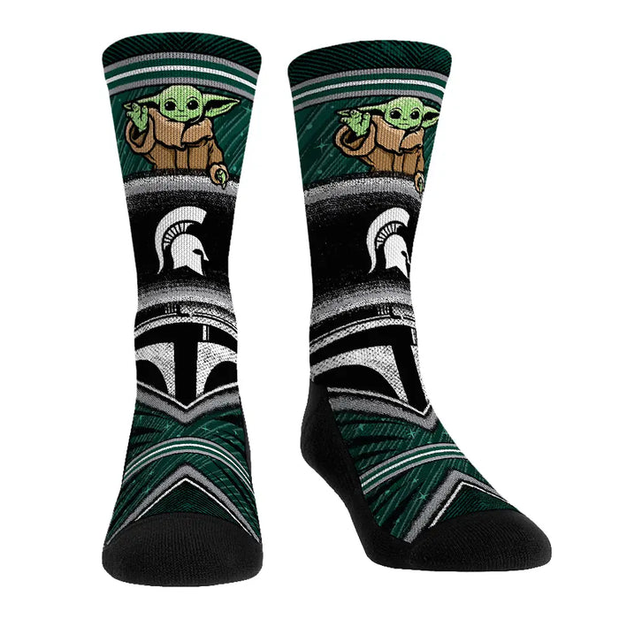 Michigan State Spartans - Star Wars - Grogu Intergalactic Fan by Rock 'Em Socks