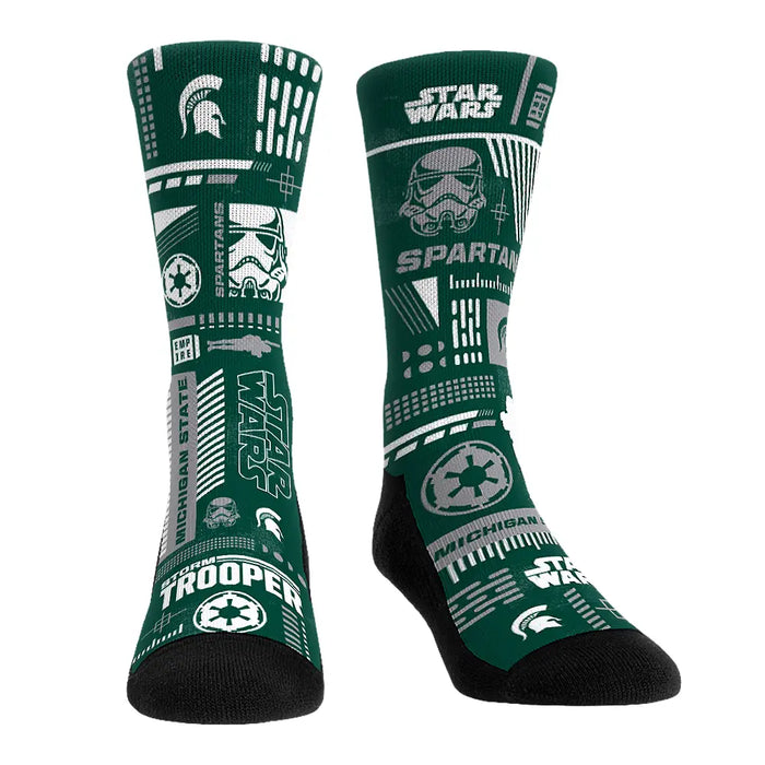 Michigan State Spartans - Star Wars - Stormtrooper Pattern by Rock 'Em Socks