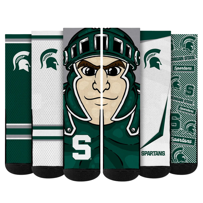 Michigan State Spartans - Super Fan Bundle 5-Pack by Rock 'Em Socks