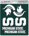 Michigan State University Spartans 6-Piece Decal Sticker Set, 5x6 Inch Sheet, Gift for football fans for any hard surfaces around home, automotive, personal items