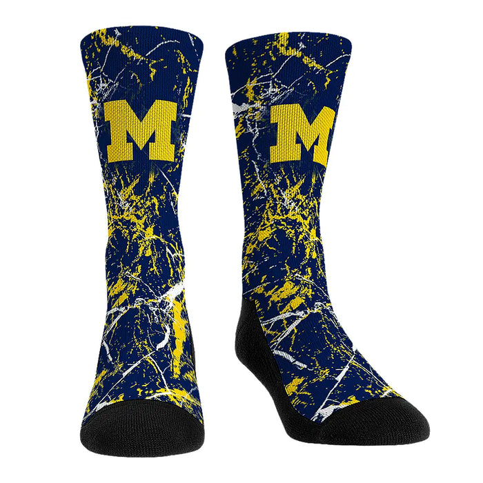 Michigan Wolverines - Cracked Marble by Rock 'Em Socks
