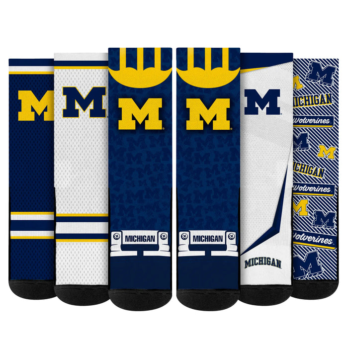Michigan Wolverines - Super Fan Bundle 5-Pack by Rock 'Em Socks