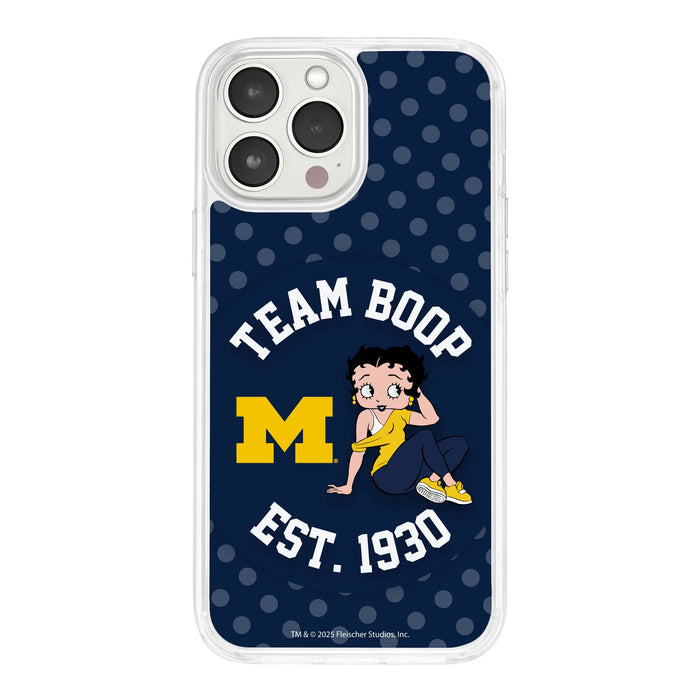 Michigan Wolverines X Betty Boop HD Apple iPhone 13 Mag-Safe Phone Case by Affinity Bands