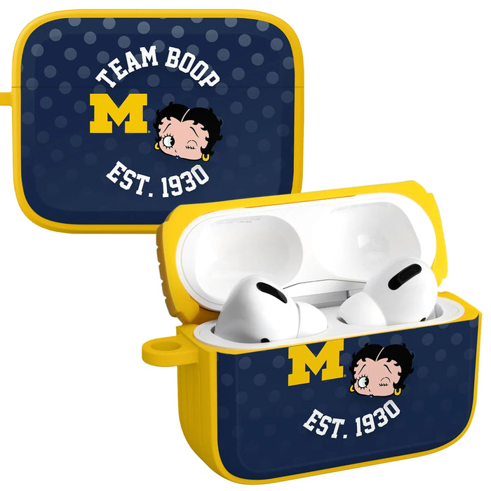 Michigan Wolverines X Betty Boop HDX Apple AirPods Pro 1 & 2 Case Cover by Affinity Bands