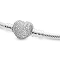 Micro Pave Crystal Heart Charm Bracelet by DailySale
