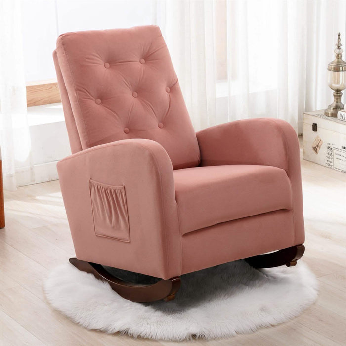 Mid-Century Modern Nursery Rocking Chair Armchair by DailySale