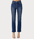 Mandie Curvy Mid Rise Ankle Straight Slim Jeans by Boutique 23