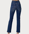 Mandie Curvy Mid Rise Ankle Straight Slim Jeans by Boutique 23