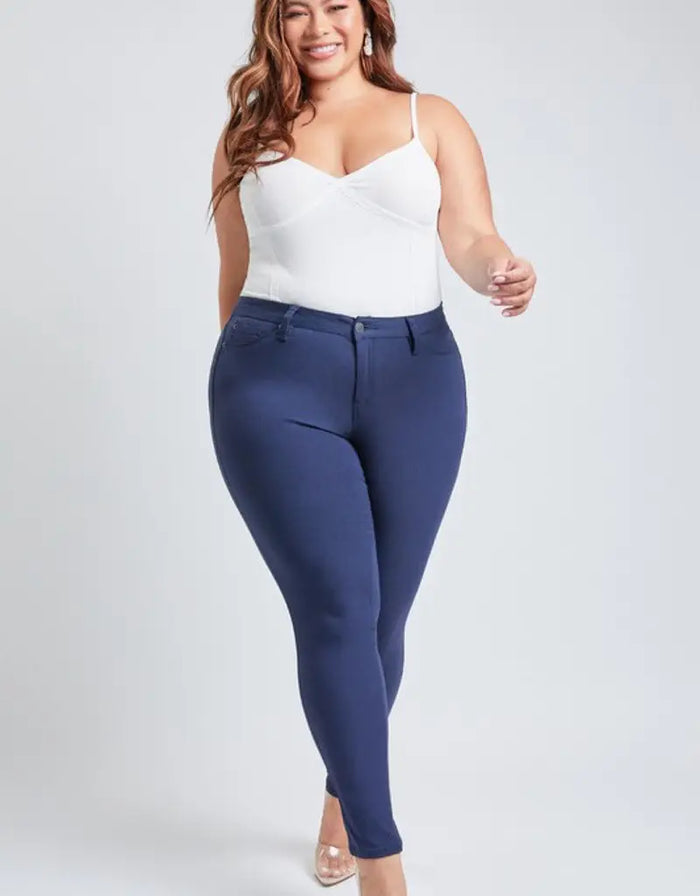 Mid Rise Hyperstretch Skinny Curvy -Navy by Boutique 23