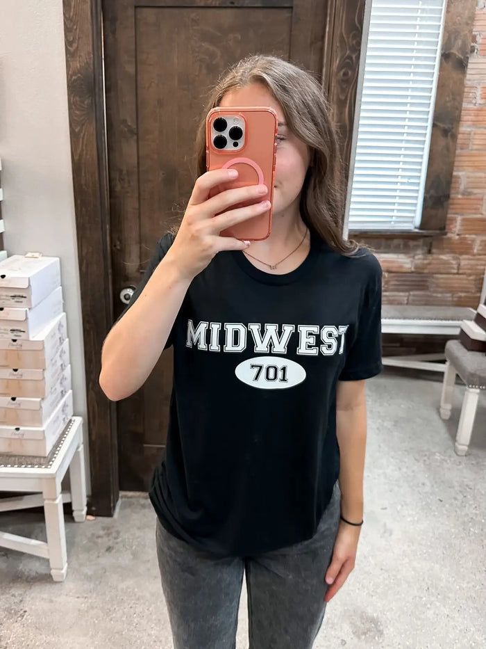 Midwest 701 Short Sleeve Tee - Black by Boutique 23