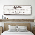 Mightier Than the Waves of the Sea Psalm 93:4 Faith Sign by Tailored Canvases