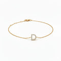 Mini Block Initial Diamond Bracelet Gold by Fine Color Jewels