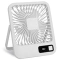 Mini Desktop Cooling Fan Rechargeable Battery Powered with LCD Display by DailySale