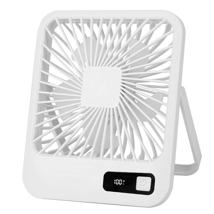Mini Desktop Cooling Fan Rechargeable Battery Powered with LCD Display by DailySale