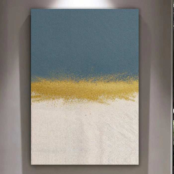 Minimalist Blue and Gold Wall Art by Tailored Canvases