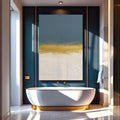 Minimalist Blue and Gold Wall Art by Tailored Canvases