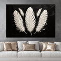 Minimalist Monochrome Feather Wall Art by Tailored Canvases