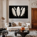 Minimalist Monochrome Feather Wall Art by Tailored Canvases