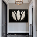 Minimalist Monochrome Feather Wall Art by Tailored Canvases