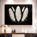 Minimalist Monochrome Feather Wall Art by Tailored Canvases