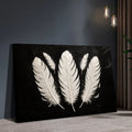 Minimalist Monochrome Feather Wall Art by Tailored Canvases