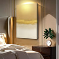 Minimalist White And Gold Wall Art by Tailored Canvases