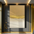 Minimalist White And Gold Wall Art by Tailored Canvases