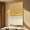 Minimalist White And Gold Wall Art by Tailored Canvases