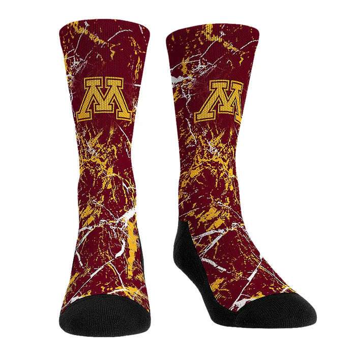 Minnesota Golden Gophers - Cracked Marble by Rock 'Em Socks