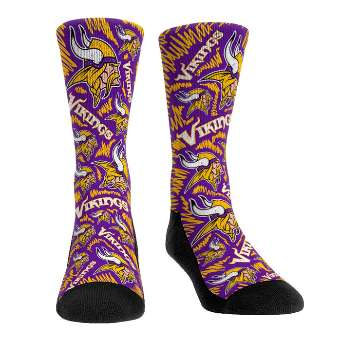 Minnesota Vikings - Logo Sketch (Purple) by Rock 'Em Socks