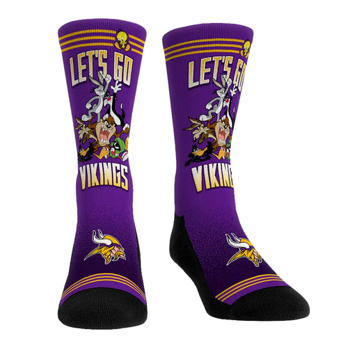 Minnesota Vikings - Looney Tunes - Team Pile Up by Rock 'Em Socks