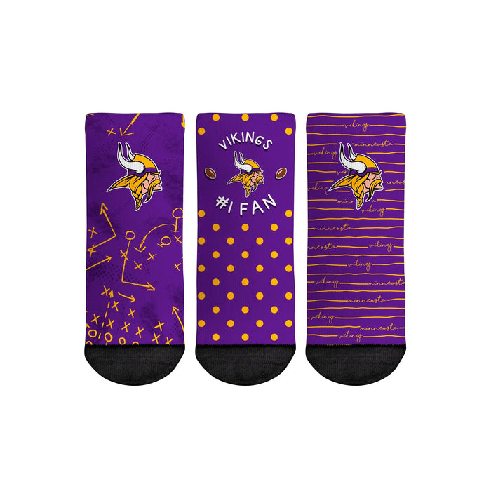 Minnesota Vikings - Number 1 Fan 3-Pack (Toddler) by Rock 'Em Socks