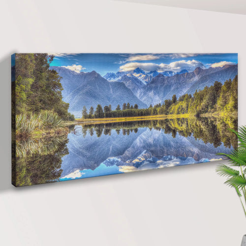 "Mirror Lake", Lake Matheson Canvas Wall Art by Tailored Canvases