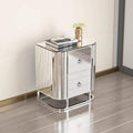 Mirrored Accent Table with 2 Drawers and Stainless Steel Frame by DailySale