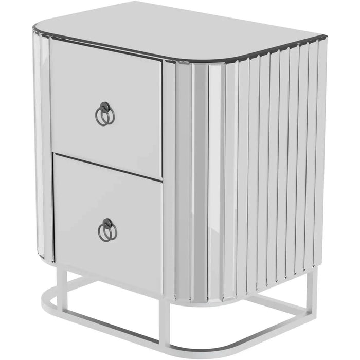 Mirrored Accent Table with 2 Drawers and Stainless Steel Frame by DailySale