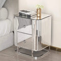 Mirrored Accent Table with 2 Drawers and Stainless Steel Frame by DailySale